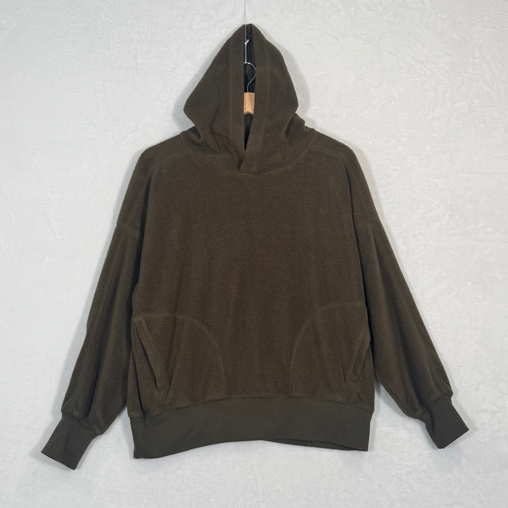 SO Olive Green Sherpa Fleece Hoodie Medium